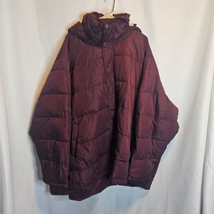 Universal Standard Women's 4XL = 7x‎ Burgundy Puffer Jacket Oversized Coat
